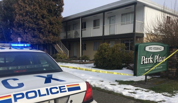 Comox Valley RCMP were at the scene of a shooting in Courtenay on Thursday, Feb. 21, 2019. Witnesses have said a man was taken to hospital with gunshot wounds.