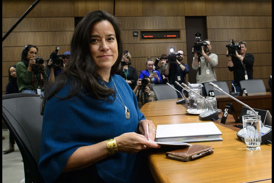 Jody Wilson-Raybould, appearing Wednesday before the House of Commons justice committee on Parliament Hill. Feb. 27, 2019