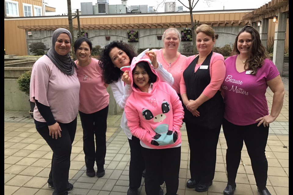 Staff at Maple Residences in Steveston got into the Pink Shirt Day spirit. Photo submitted