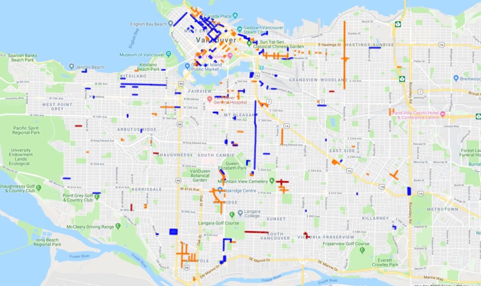 It’s going to be a cruel, cruel summer for Vancouver drivers. Screen grab Google Maps