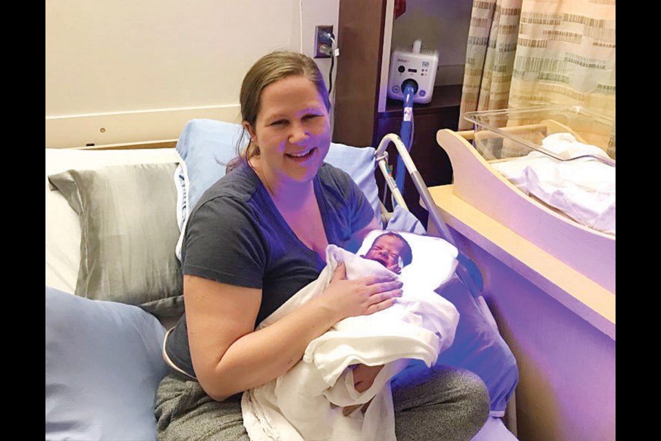 Rachel Leff and her son, Jasper, in Victoria General&rsquo;s Neonatal Intensive Care Unit.