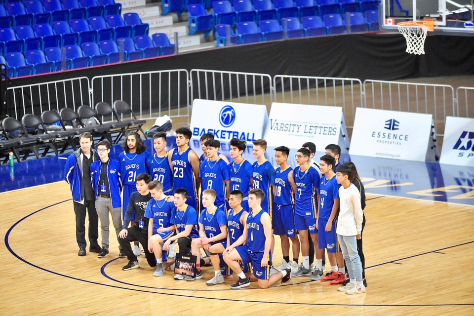It was one final team photo on the Langley Events Centre's arena bowl floor Saturday morning for the MacNeill Ravens after their fourth place finish at the BC AAA Championships. It was the school's first-ever appearance in the 16-team tournament.