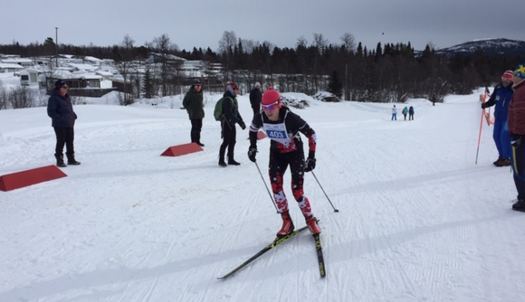 Nikki Kassel of Prince George skis to gold in the women's 15 km freestyle race at the Masters World Cup in Beitstolen, Norway.