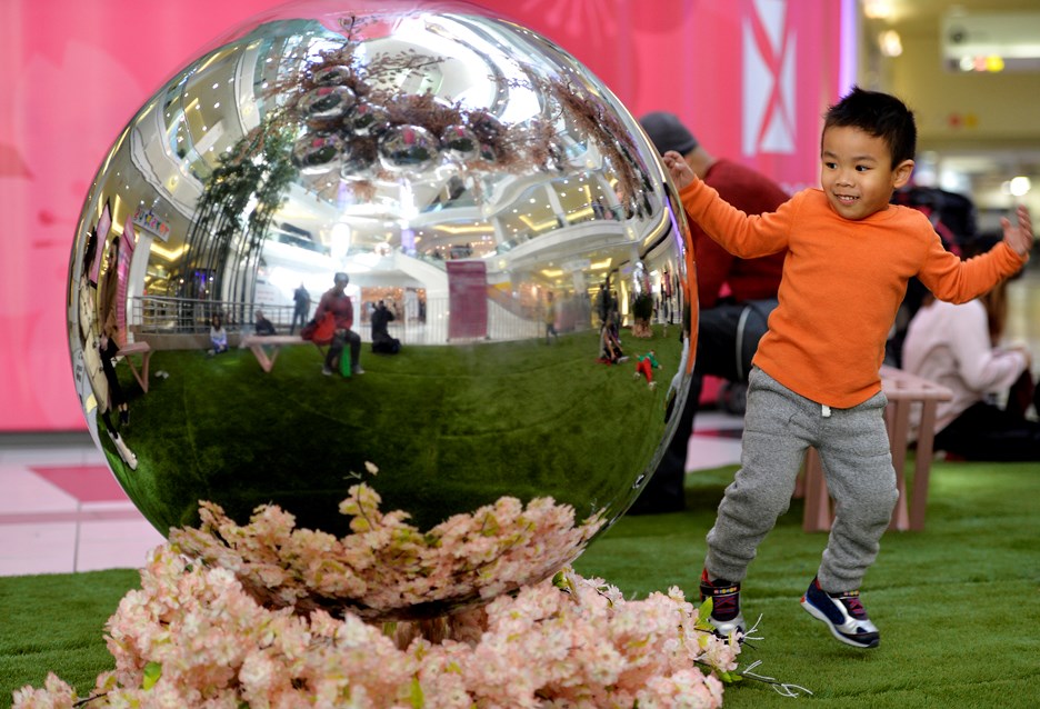 Isaiah Del Mundo enjoys his reflections. JENNIFER GAUTHIER PHOTO