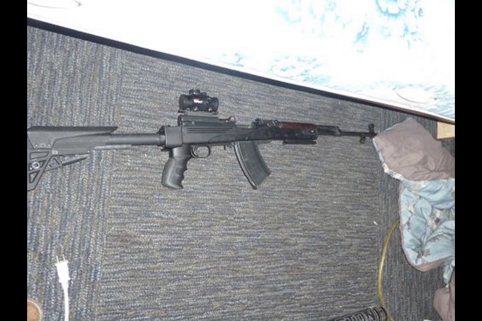 A semi-automatic SKS rifle was seized from a home in Langford. The SKS rifle had been altered to include an aftermarket synthetic stock as well as a prohibited 21 round magazine, polie say.