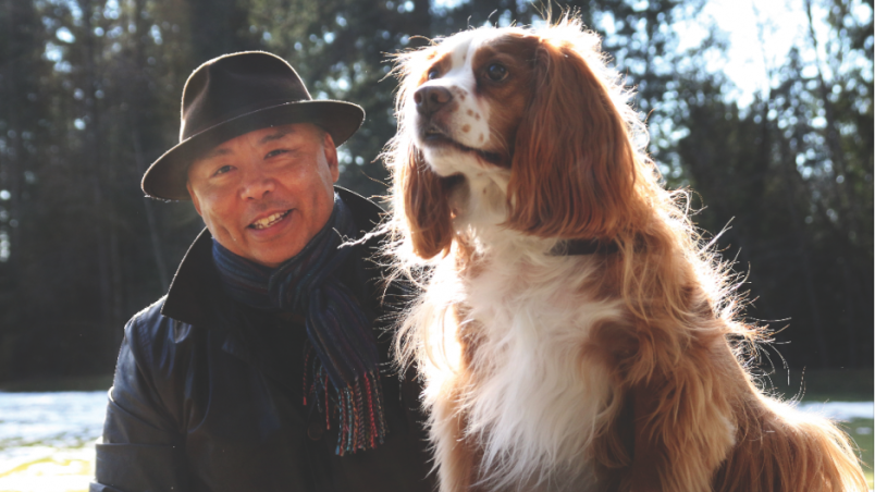 Tenzin Khangsar, executive vice-president of True Leaf, with friend.