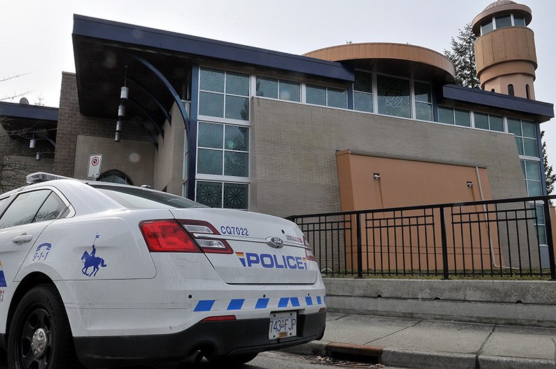 Coquitlam RCMP upped their patrols around the Al-Hidaya mosque on Friday in Port Coquitlam following