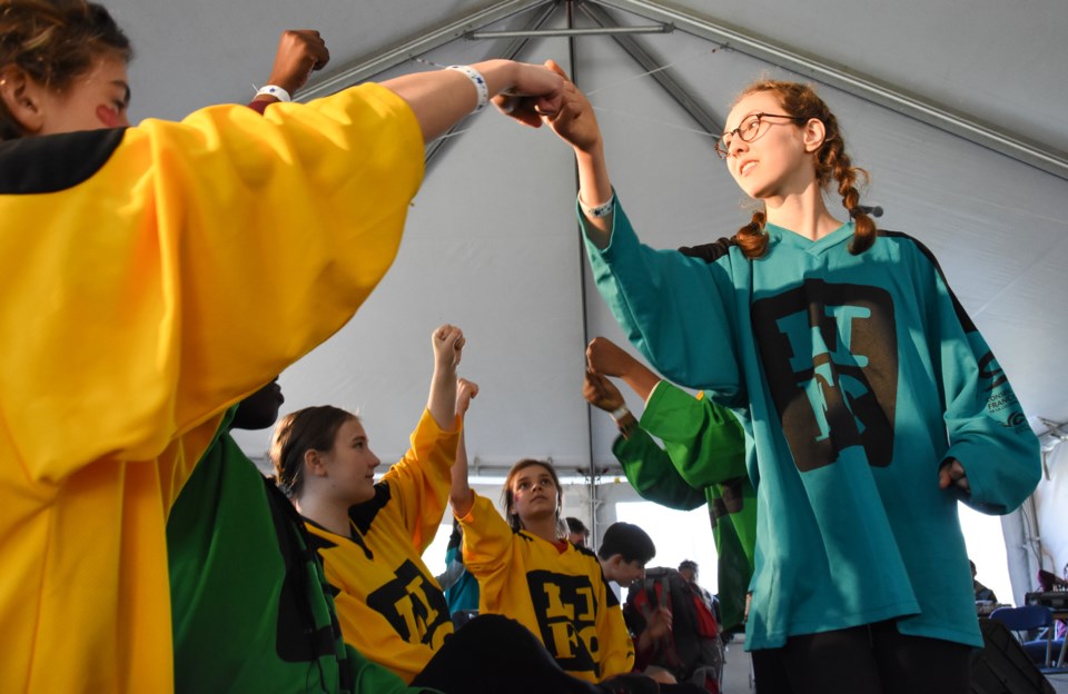 French students from across the province compete in an improv competition.