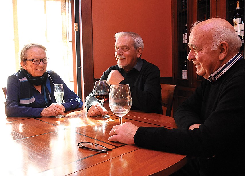 Edith, Antonio and Mario Corsi toast to their more than 40 years of contributing to the local restaurant scene, from the site of their original restaurant called Corsi Trattoria (currently Gusto di Quattro) in Lower Lonsdale.