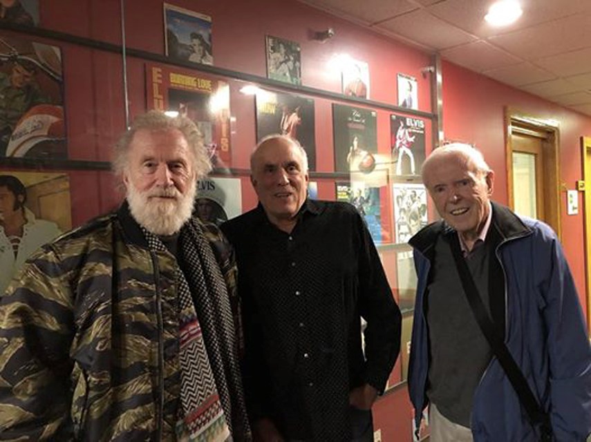 Andrew Loog Oldham, Bruce Allen and Red Robinson in Vancouver in October 2018.