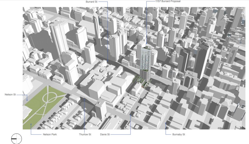 The context for the proposed development at 1157 Burrard St.