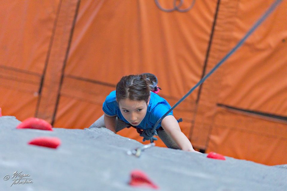Squamish's Sofia Aragon took third place in difficulty at the Spring Cling comp in Richmond.