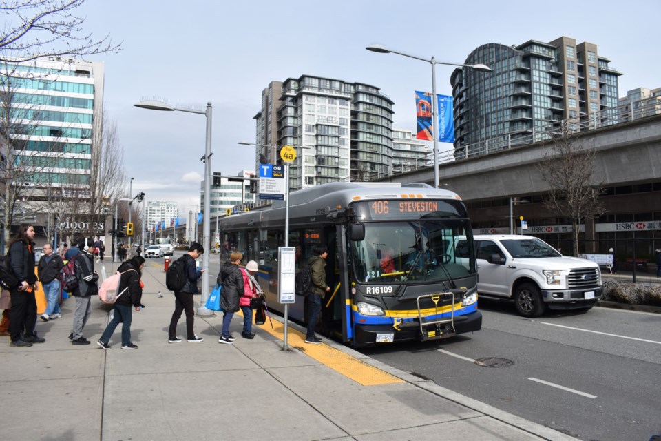 TransLink bus near Richmond's Brighouse Station. Photo: Alyse Kotyk