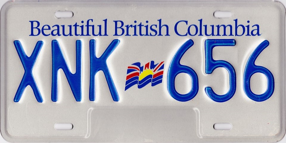 Beautiful British Columbia licence plate