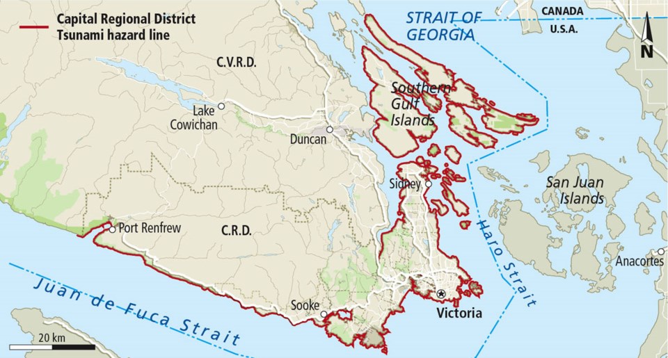 CRD tsunami hazard map