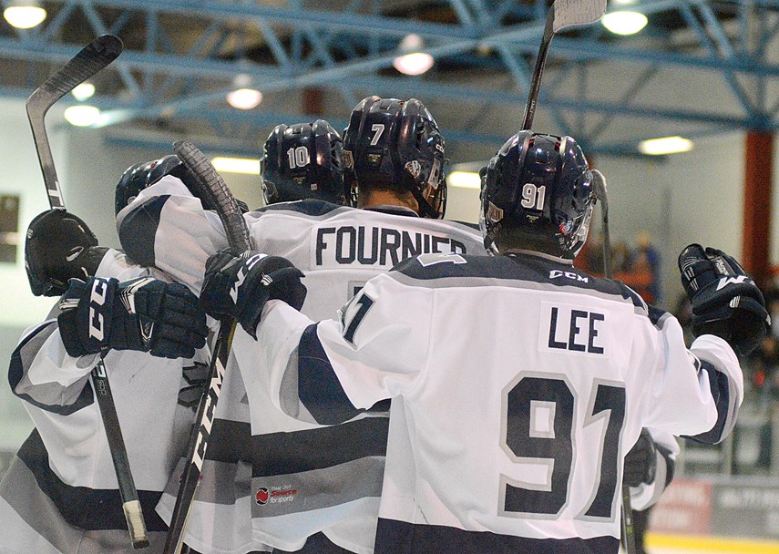 He’s often one of the smallest players on the ice, but North Van Wolf Pack captain Justin Lee has come up big this season, helping the team win the PJHL title. North Van will battle for the provincial title in the Cyclone Taylor Cup running Thursday through Sunday in Campbell River. photo Paul McGrath, North Shore News
