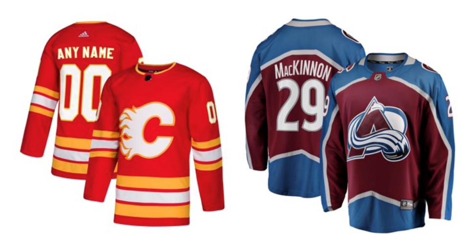 Flames Avalanche jerseys