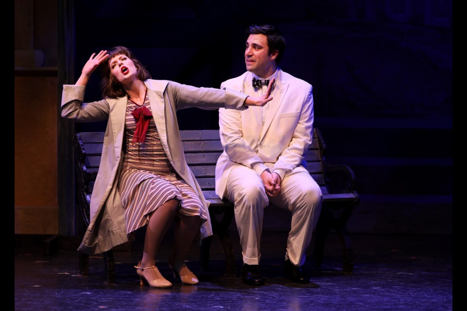 Tessa Trach and Andrew Cohen in Royal City Musical Theatre's Singin' in the Rain.