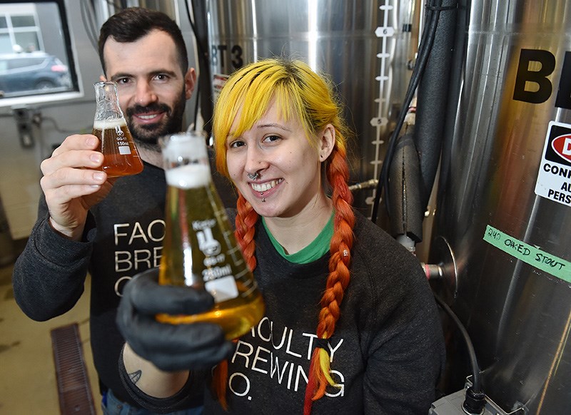 Faculty Brewing owner Mauricio Lozano and brewer Jacquie Loehndorf.