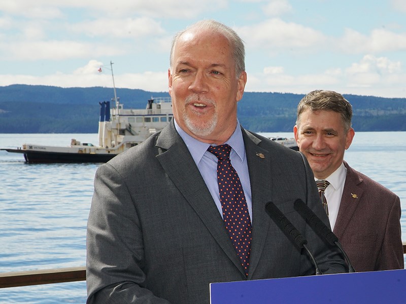 BC premier John Horgan in Powell River on April 12