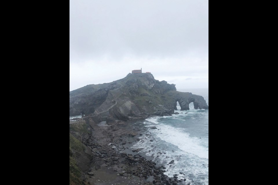 Fog engulfs San Juan de Gaztelugatxe, the setting for Dragonstone in the HBO hit series Game of Thrones, which begins its final season on Sunday.