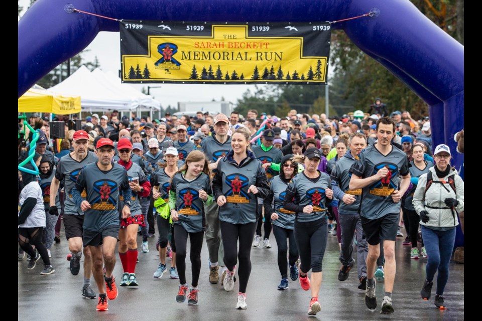 Hundreds of people turned out for the Sarah Beckett Memorial Run at Belmont Secondary School in Langford on Saturday, April 13, 2019.