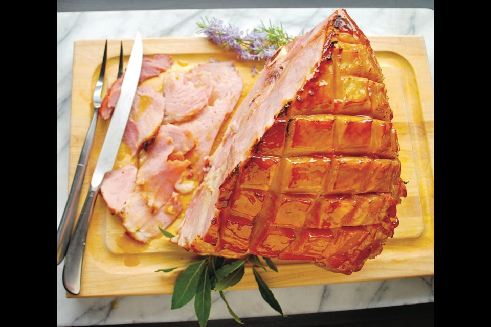 Hot, succulent ham brushed with a sweet and tangy marmalade-and-mustard glaze.