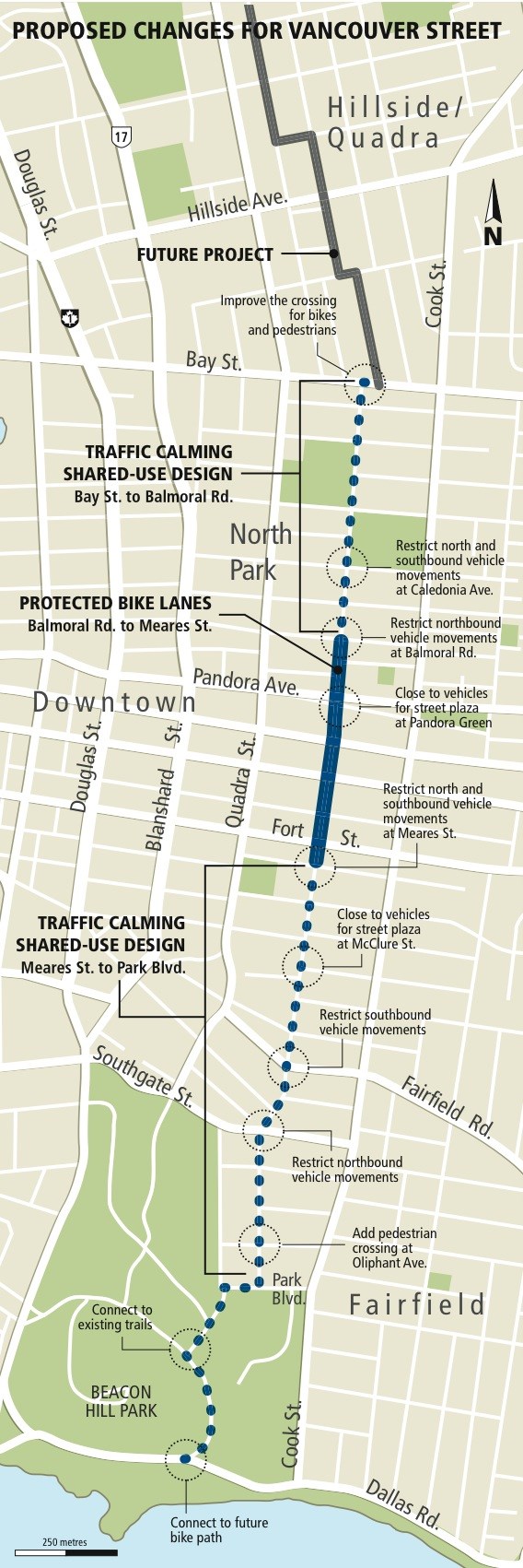 Map - proposed changes for Vancouver Street, April 2019