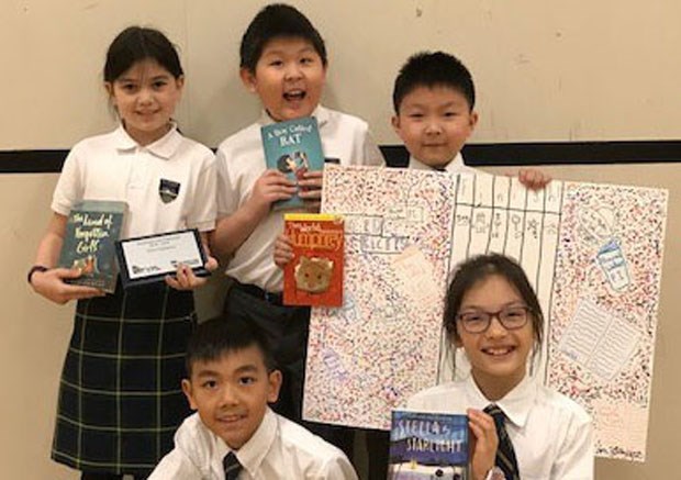 The Word Racers from Southpointe Academy include (clockwise from top left): Ariella Batty, Ryan Li, Ryan Huang, Ethan Chung and Mina Stefanovic. Adam Mackay is not pictured.