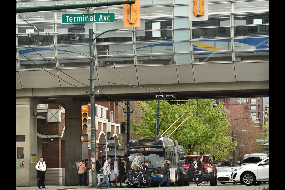 City survey shows more people are walking, biking and taking transit in Vancouver than in previous five years of tracking such data. Photo Dan Toulgoet