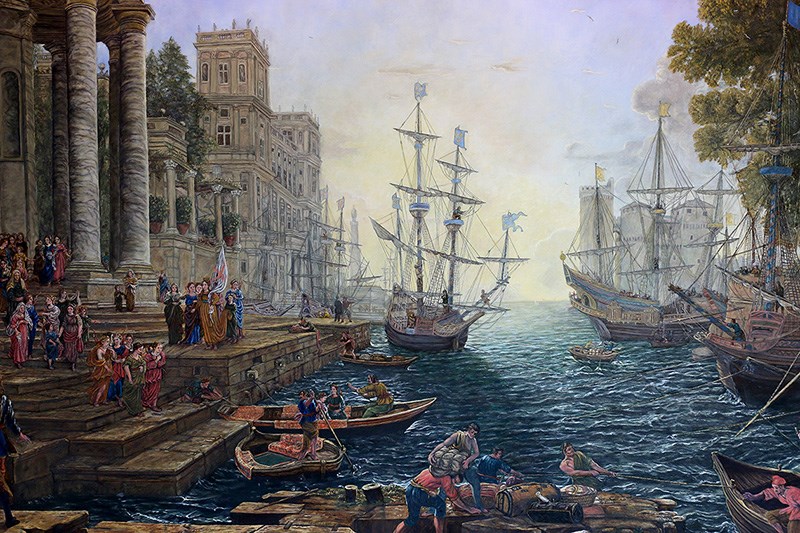 Geracitano's 'Seaport with the Embarkation of Saint Ursula'