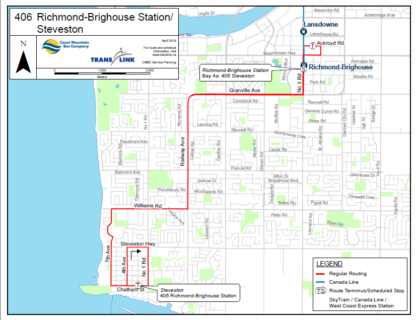 406 bus route map