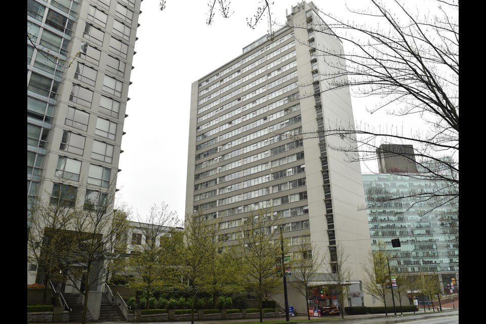 Georgian Towers at 1450 West Georgia St. is nearing the end of its life cycle, according to Wesgroup, which is proposing to replace it with a 49-storey tower. Photo Dan Toulgoet