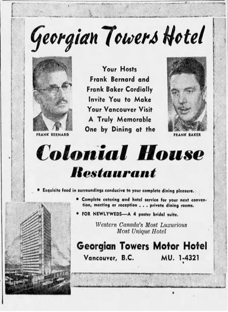 Vancouver Sun ad dated Nov. 29, 1958.