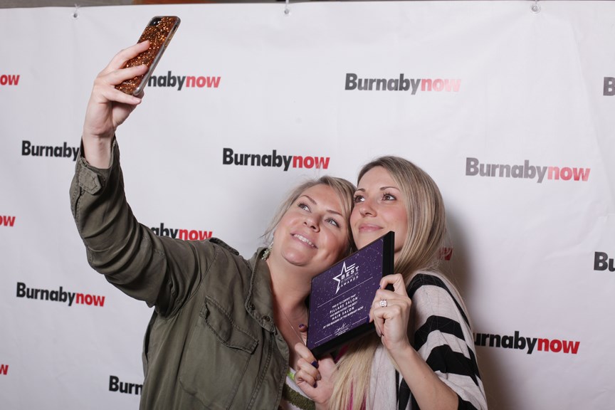 The owners of Pillars Salon - winners of best hair salon in the Best of Burnaby contest - pose at the Burnaby NOW's awards ceremony, held Thursday at Riverway Golf Course. PHOTOS BY LISA KING