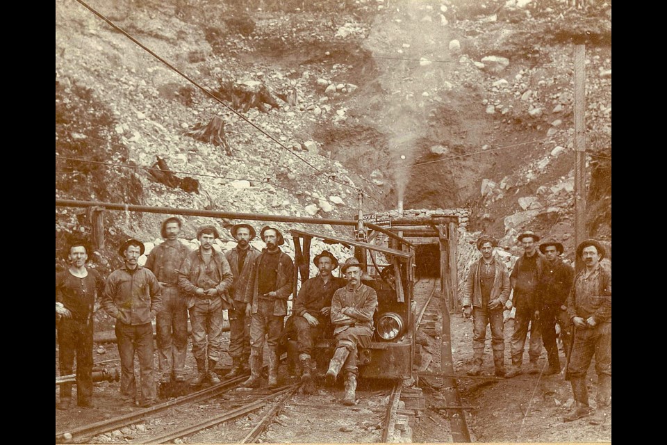 Workers at the end of the Buntzen tunnel. Who the 103 workers were and how they died was never recorded.