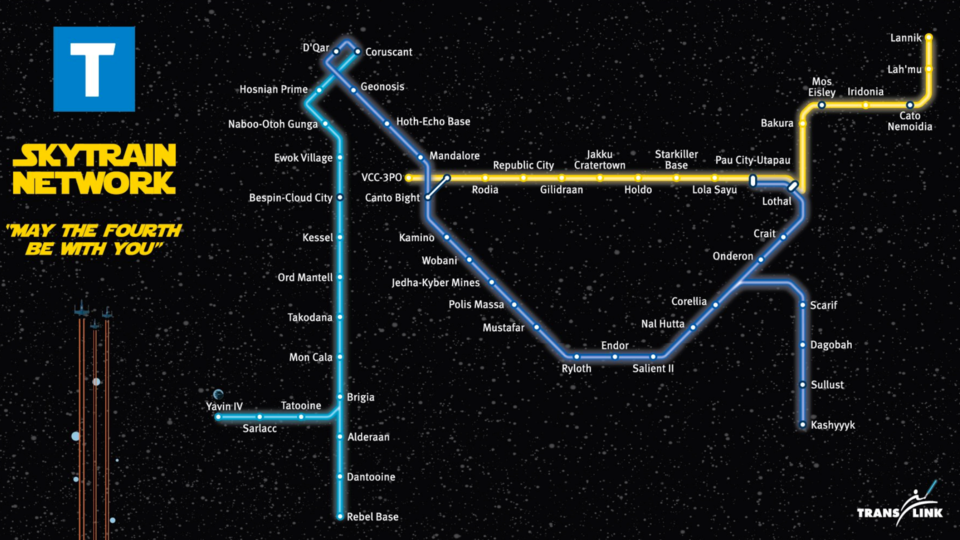 Star Wars SkyTrain map