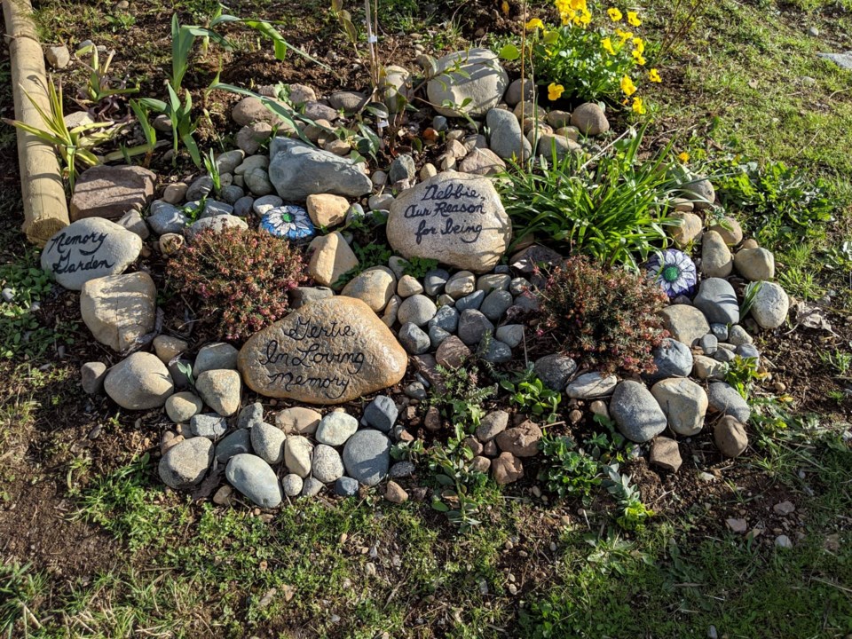 Memorial garden at A Home For Hooves Animal sanctuary.