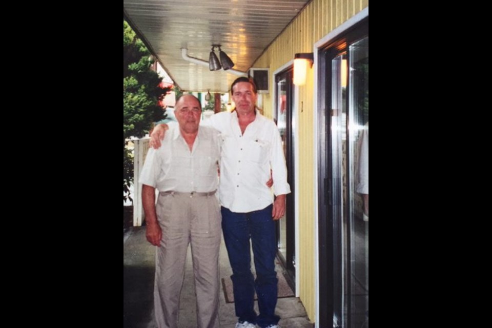 Michael Draeger, right, and his father, Edmund. Michael's stepmother, Audrey Draeger, says the photo was taken "many years ago" when she and her husband came to B.C. to visit Michael.
