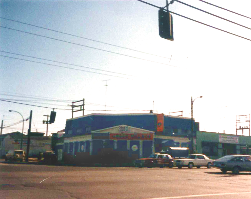 This photo of the Greek Village at Clark and East Hastings was taken sometime in the 1970s. Photo Co