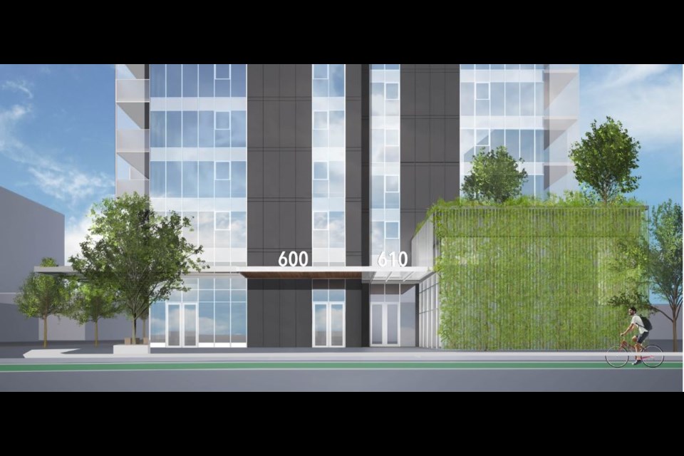 A new 29-storey building has been approved on a Sixth Street site in uptown New West. The project includes separate entrances and lobbies for renters and owners - something the city is seeking to develop a policy on for future developments.