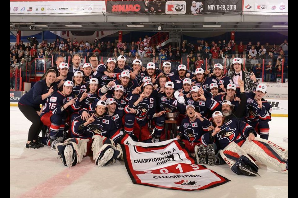 The Brooks Bandits are champions after they beat the Prince George Sruce Kings 4-3 in the national junor A hockey final Sunday in Brooks, Alta.