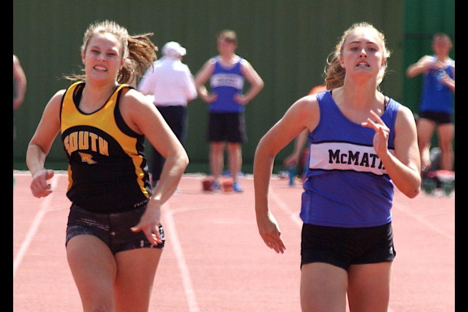 McMath's Samantha Trueman finished second in the senior girls 100 metres at the Burnaby/New West/Richmond Zone Championships.