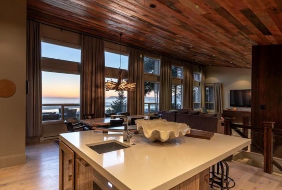 Tofino Chesterman Beach house kitchen view