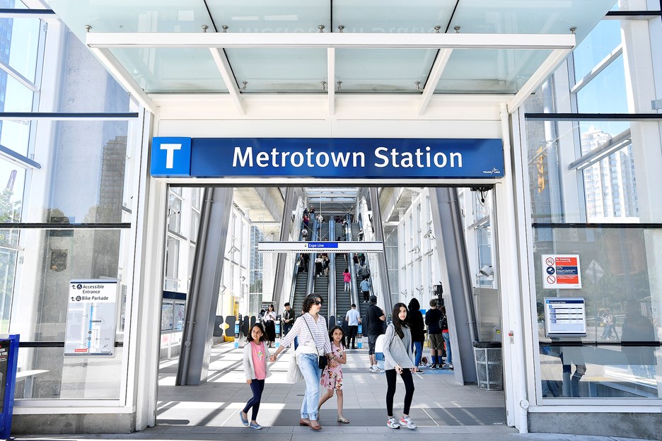 Burnaby's Metrotown SkyTrain station. JENNIFER GAUTHIER PHOTO