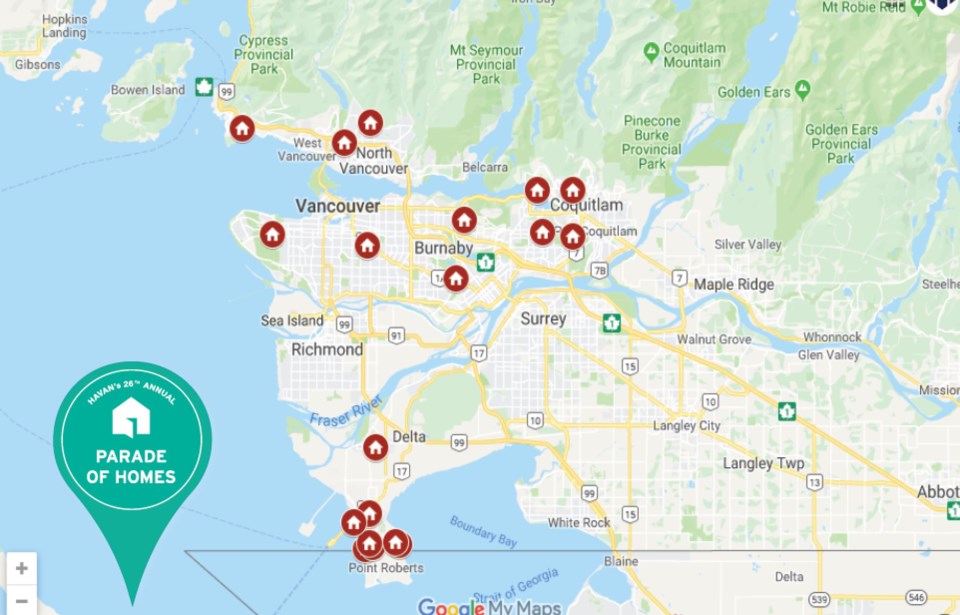 2019 HAVAN Parade of Homes map