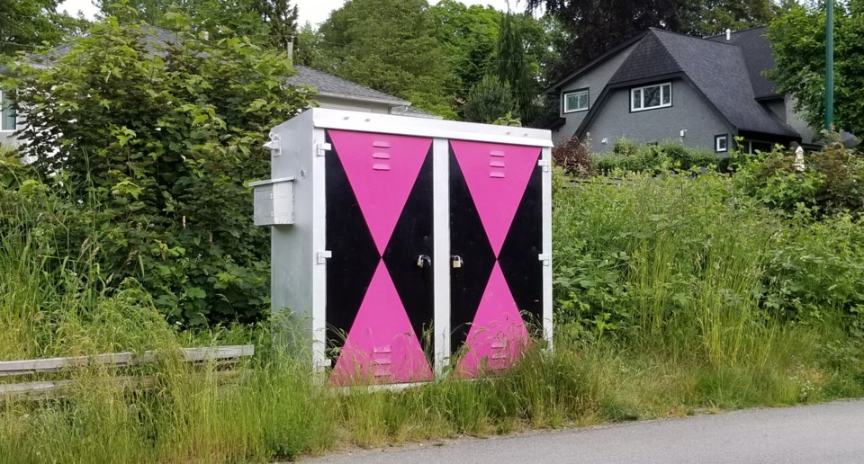 One of the 17 Arbutus Corridor signal boxes that is being personally beautified and maintained by a