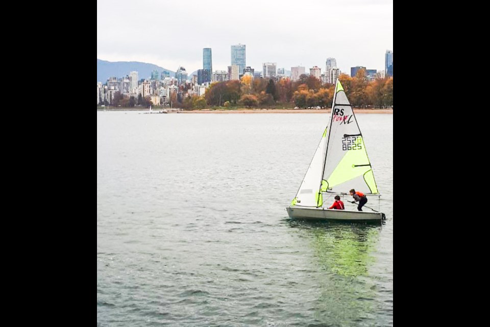 Ryan and Chris sailing a RS Feva at the Bluenose Regatta last Nov.