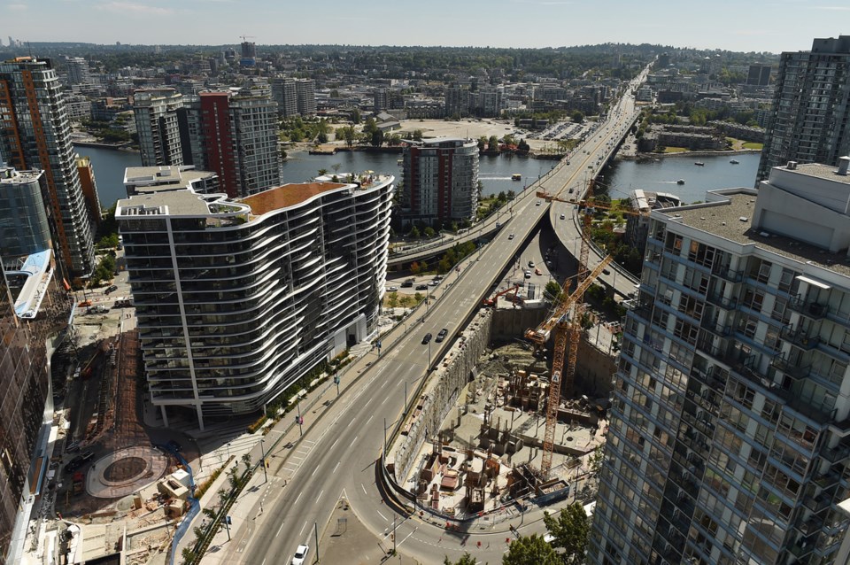 Looking south along the Cambie Street bridge. Photo Dan Toulgoet