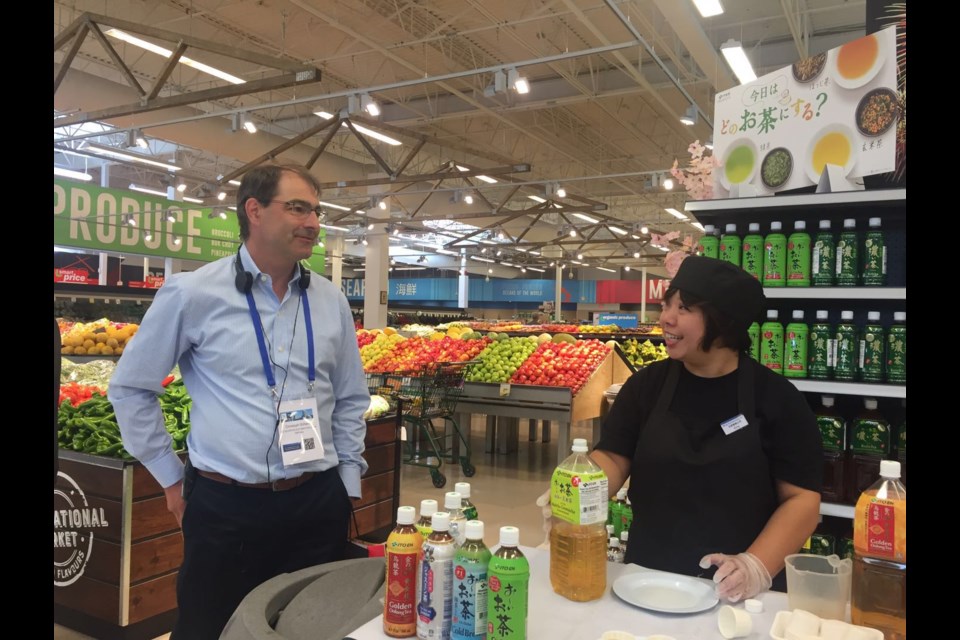 The store offered delegates different food samples, including Japanese drinks.